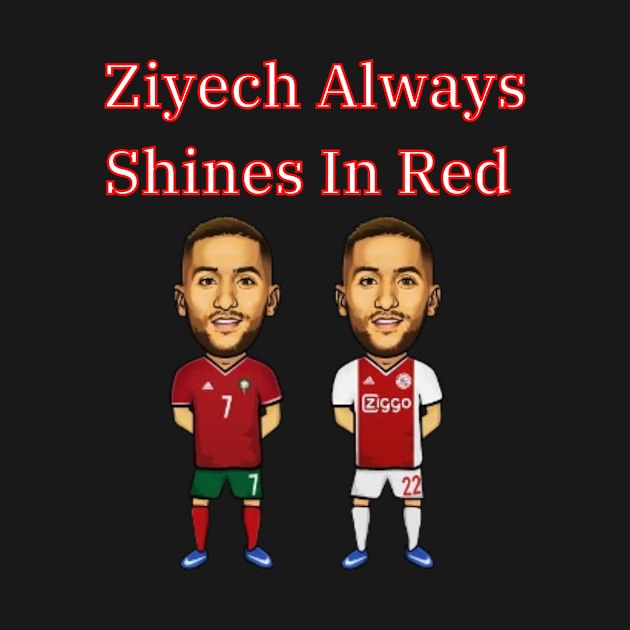 Ziyech Always Shines In Red - Morocco Football by Tee Shop