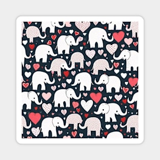 Valentines day gift ideas, elephants and hearts pattern gift ideas Magnet