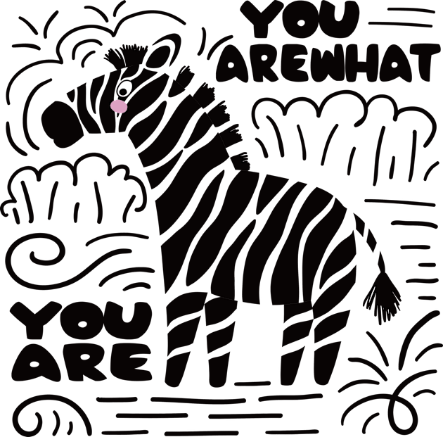 You are What You are Zebra Animal kids Girls Design Kids T-Shirt by estelA_Sunday