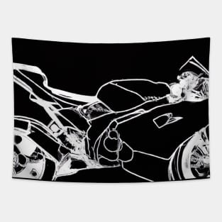 Outline Motorcycle Tapestry