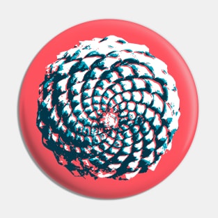 pine cone in coral, aqua and indigo Pin