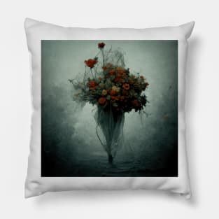 A Still Life of A Dystopian Bouquet Pillow