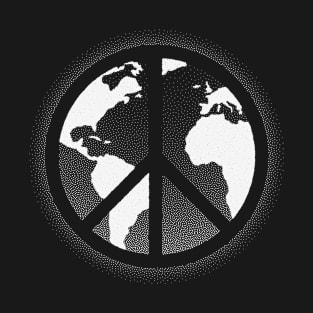 Global Peace Negative Space Stipple T-Shirt