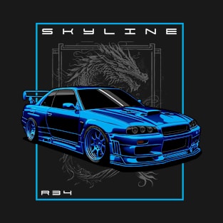 Nissan Skyline R34 Dragon Design T-Shirt