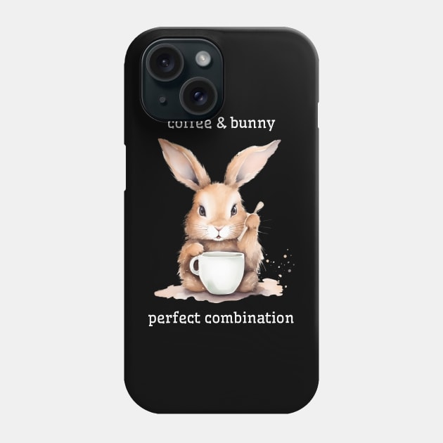 bunny and coffee - perfect combination Phone Case by in leggings