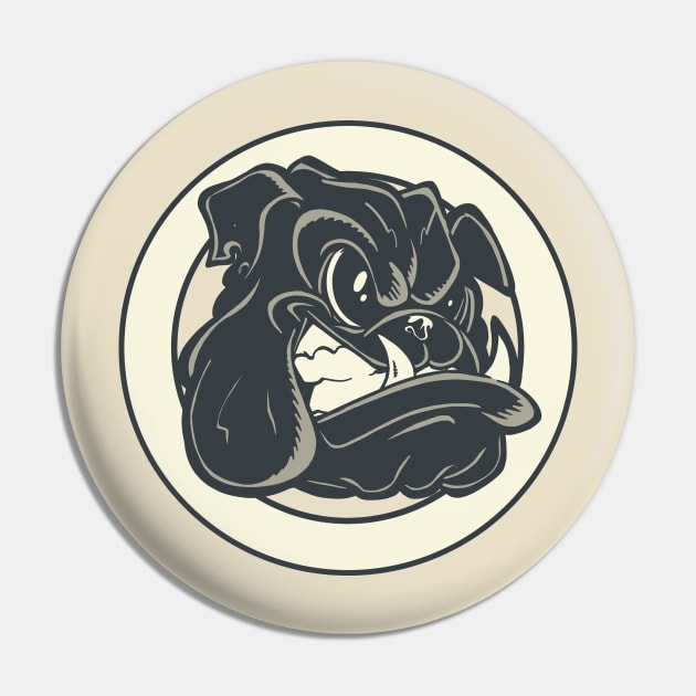 Retro Bulldog Head Pin by TomiAx