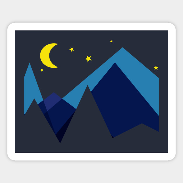 Night Time Abstract Mountains T Shirt Mountains Sticker