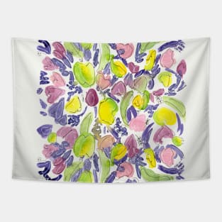 watercolor vibrant floral Tapestry