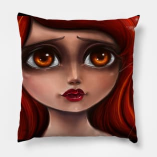 Portrait of a red hair girl 2015 Pillow