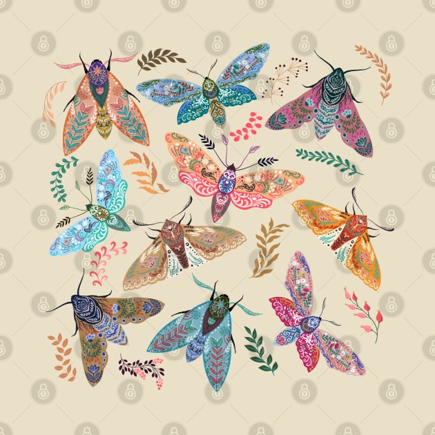 Boho Moth Cottagecore Aesthetic by Dizzy Lizzy Dreamin