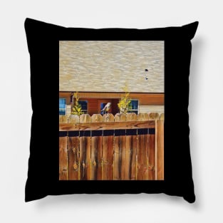 Bird on the fence Pillow