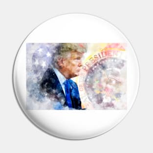 Donald Trump with Seal of the President and American flag Pin