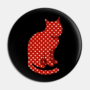 Red Polkadot Cat Pin