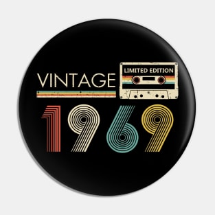 Vintage 1969 Limited Edition Cassette 55th Birthday Pin