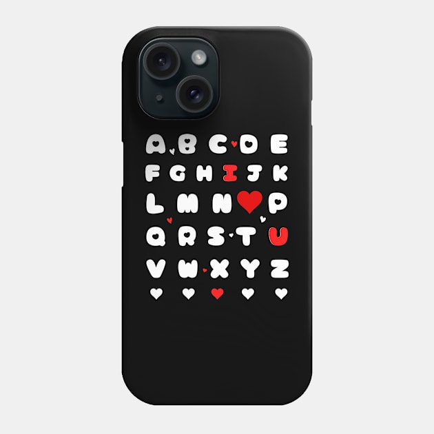 Alphabet Abc I love you Teacher Valentine's Day Phone Case by JustBeSatisfied