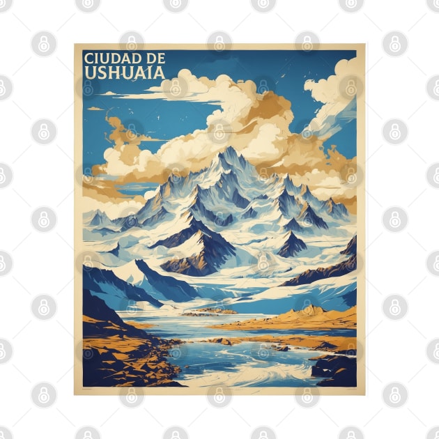 Ciudad de Ushuaia Argentina Vintage Tourism Poster by TravelersGems