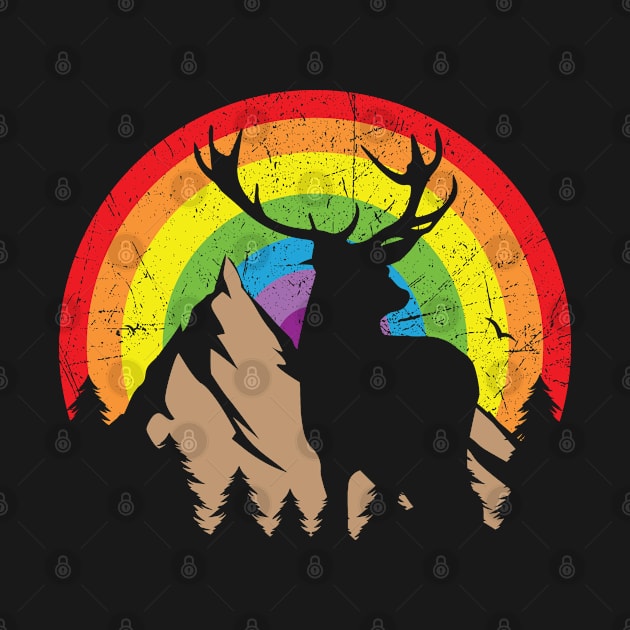 Deer silhouette Rainbow by Aldebaran