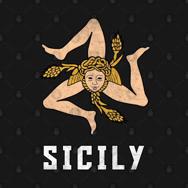 Sicily / Vintage Style Flag Design by DankFutura