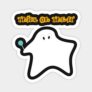 Trick or treat - Halloween, ghost, candy, lollipop. Magnet