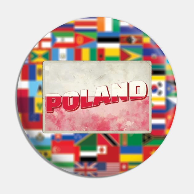 Poland Vintage style retro souvenir Pin by DesignerPropo