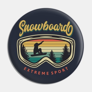 Snow Board Extreme Vintage Pin