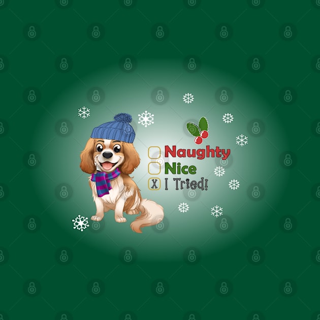 Naughty Christmas Cavalier King Charles Spaniel by Cavalier Gifts