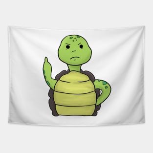 Grumpy Turtle Holding Middle finger funny gift Tapestry