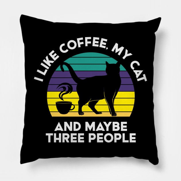 I Love Coffee and Cats Pillow by machmigo
