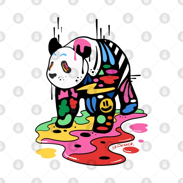 Trippy Colorful Panda Doodle Design by ms_wearer