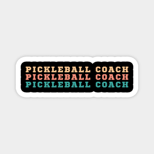 Pickleball Coach, retro  groovy vibe  for coaches and player Magnet