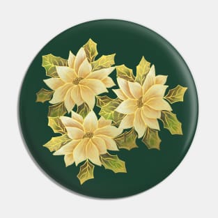 Golden Poinsettias Pin