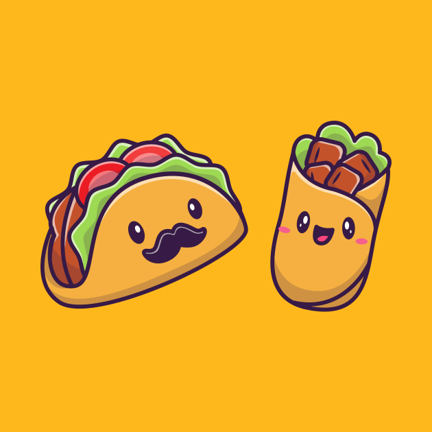 Cute Taco And Burrito Food by Catalyst Labs