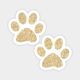 Gold Paw Prints Magnet