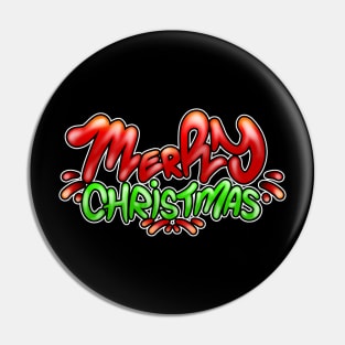 Merry Christmas Graffiti Pin