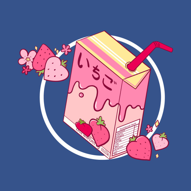 Discover Strawberry milk illustration - Strawberry Milk - T-Shirt