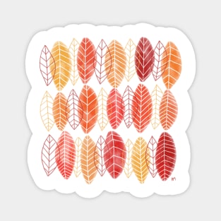 Fall Warm Leaves Pattern Magnet