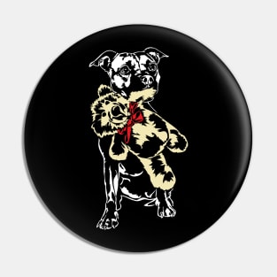 Funny Cute Pitbull dog portrait Pin