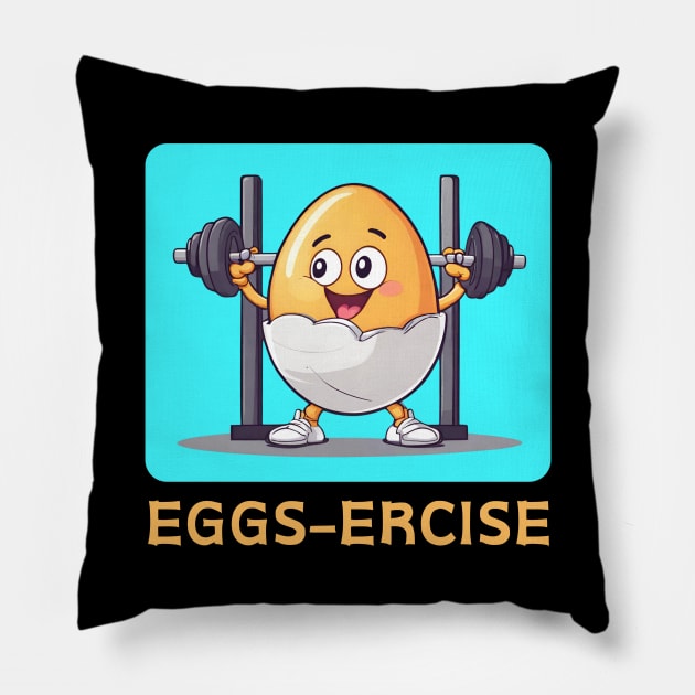 Eggsercise | Exercise Pun Pillow by Allthingspunny