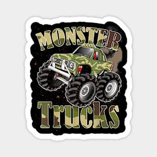 Monster Trucks Camouflage Birthday Magnet