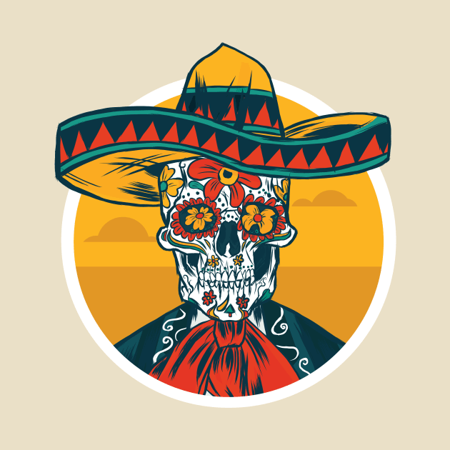 5 de mayo - mexican Skull with Sombrero by LR_Collections