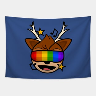 Rainbow Reindeer Ecstatica Tapestry