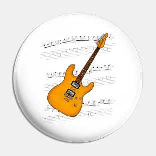 Guitar Tab Electric Guitarist Music Notation Musician (Orange) Pin