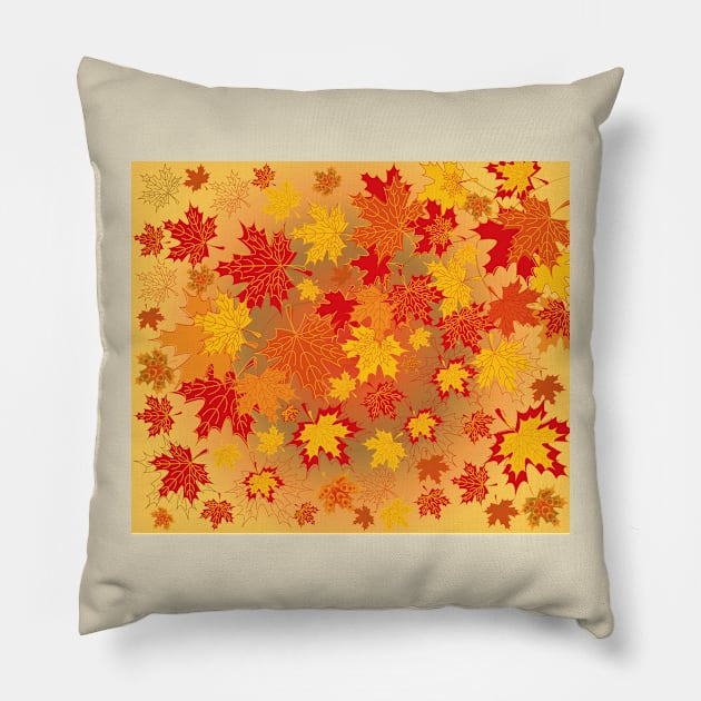 Autumn Red Maple Leaves Nature Beauty Pillow by JeLoTall