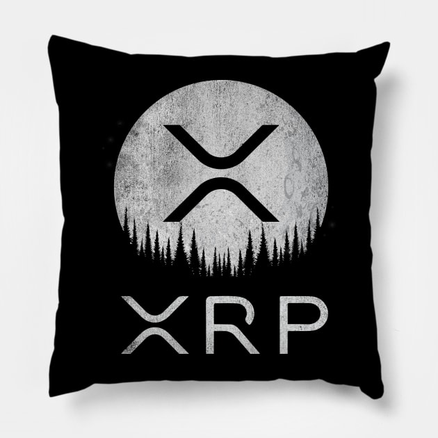 Vintage Ripple XRP Coin To The Moon Crypto Token Cryptocurrency Wallet HODL Birthday Gift For Men Women Pillow by Thingking About