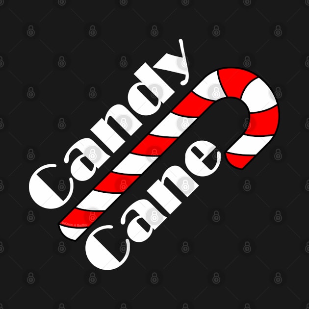 Candy Cane White Text by Barthol Graphics