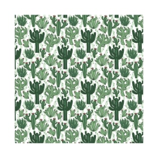 Saguaro Cactus - Desert Cactus Plants - Green Cactus Pattern T-Shirt