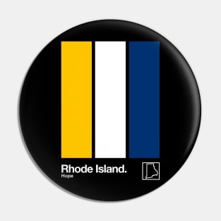 Rhode Island State Flag // Original Minimalist Artwork Poster Design Pin