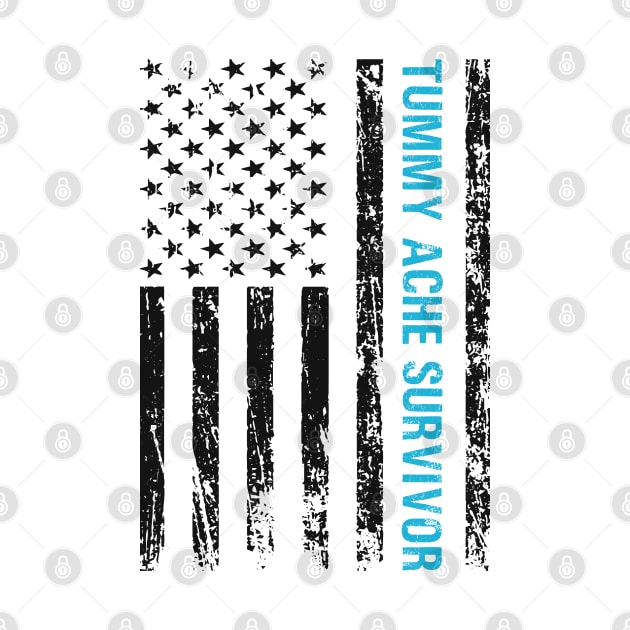 Tummy Ache Survivor flag by Myartstor 