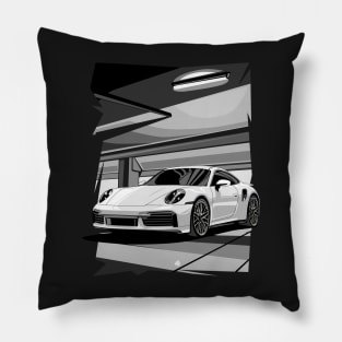 911 turbo illustration graphics Pillow