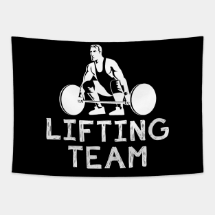 Lift & Laugh - Official Lifting Team Tee: Flexing Muscles, Flexing Humor! Tapestry